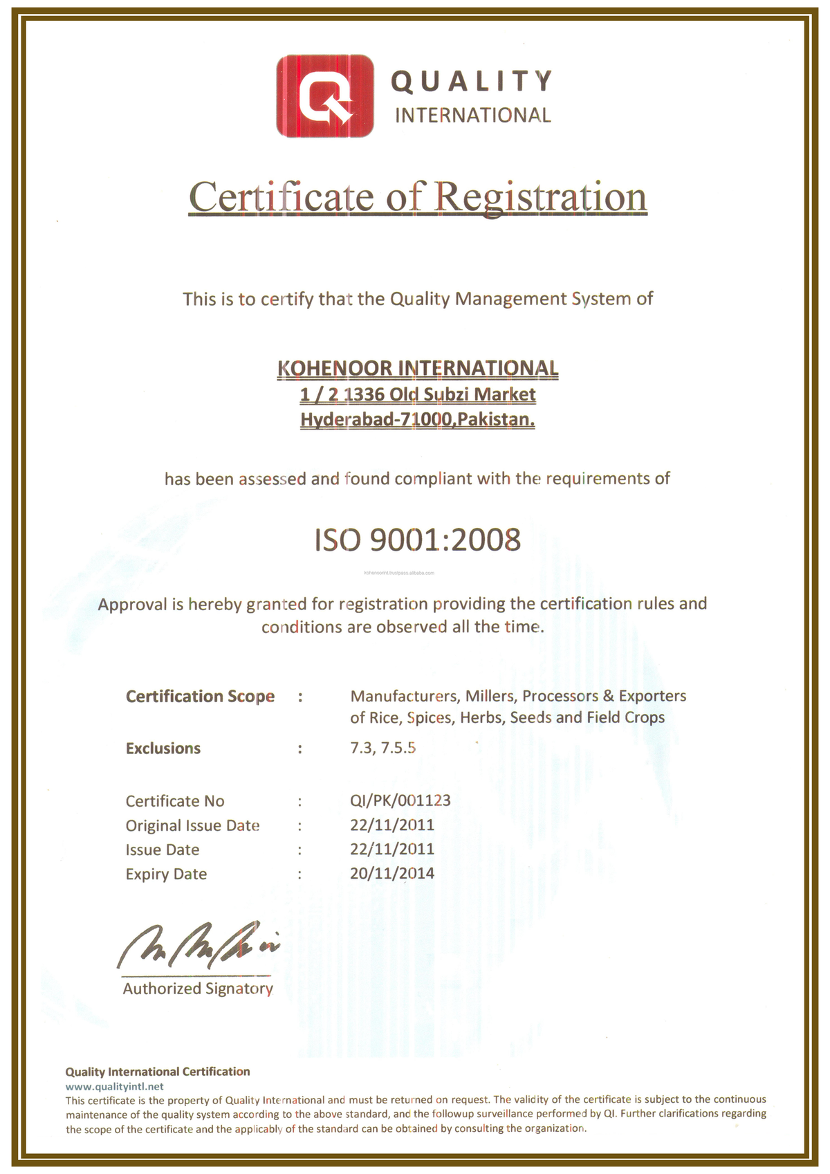 Quality International Certification